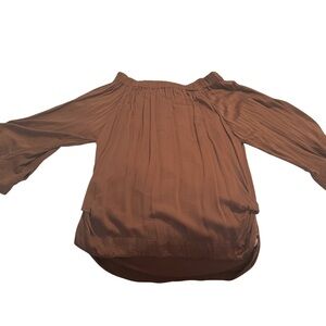 Chic Off-Shoulder Brown Blouse